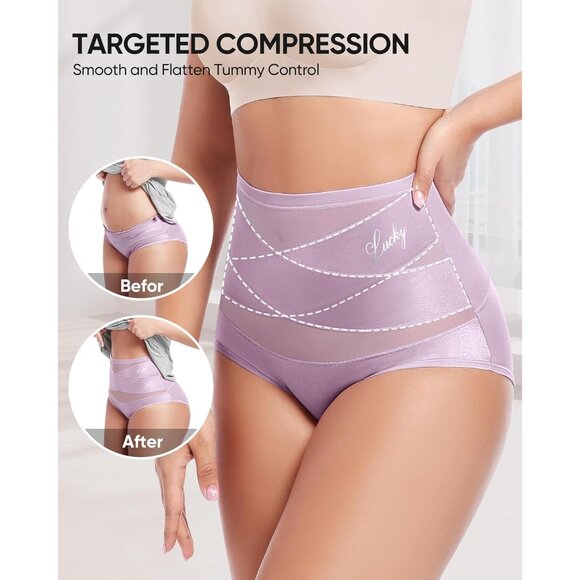 Women's High Waisted Panties 4 Pack Full Coverage Tummy Control Comfortable - Picture 4 of 7